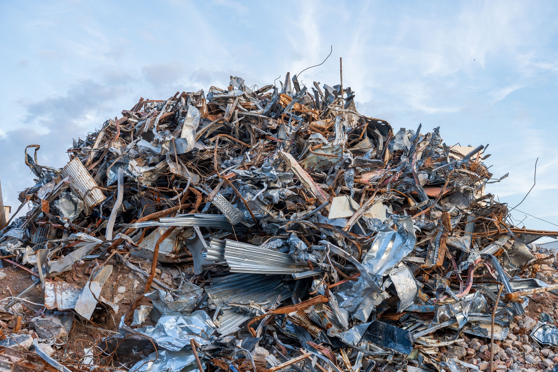 scrap metal collected for recycling